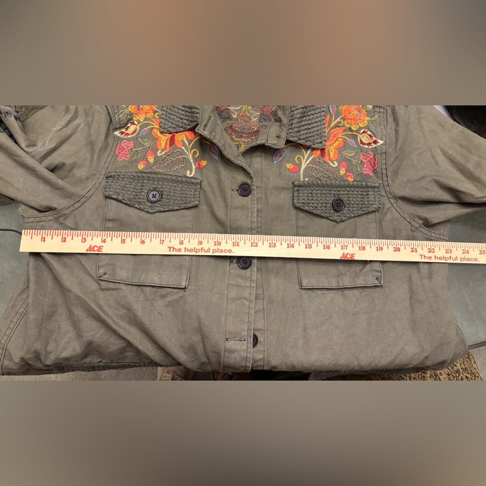 Johnny Was Violette Eyelet Embroidered Military Jacket XL - Picture 15 of 15